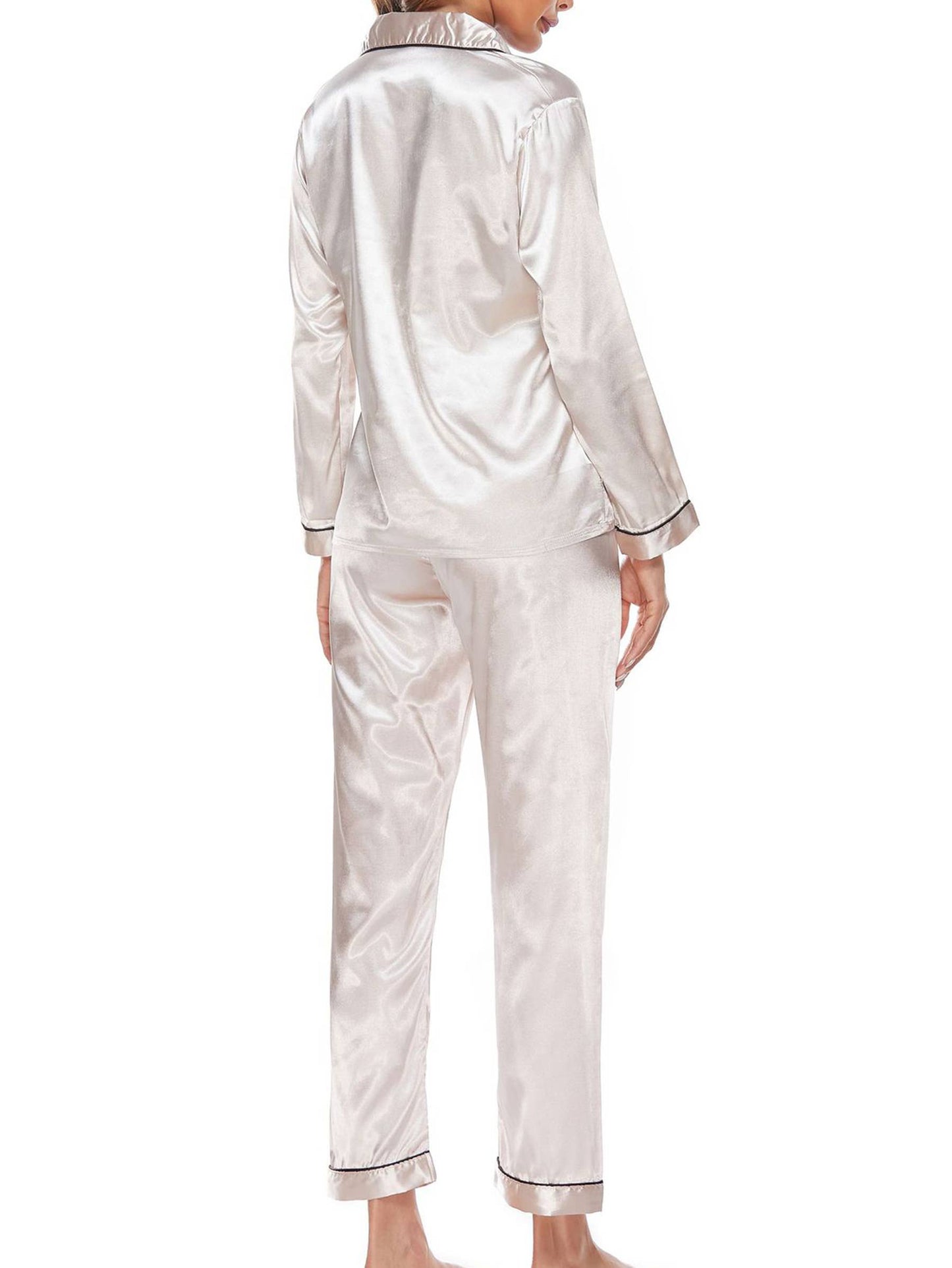 Button Up Pajamas for Women Long Sleeve Soft Set:Champagne
