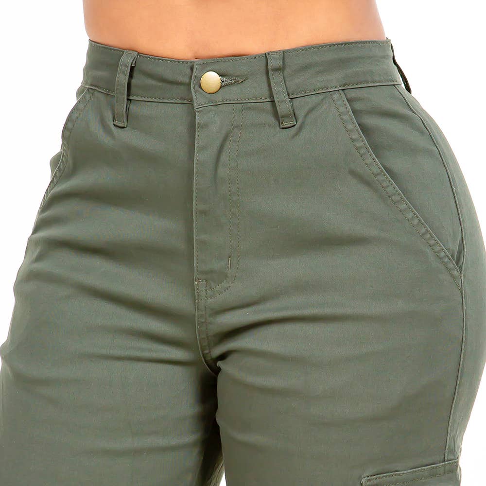 WIDE LEG PANTS OLIVE