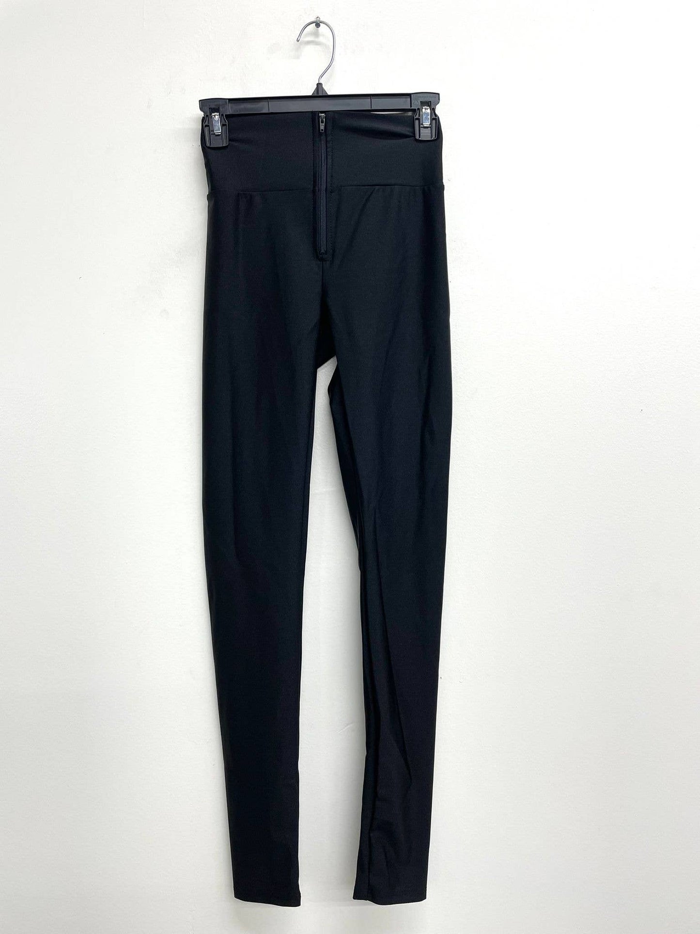 High Waist Zipper Leggings Dark Colors: RED