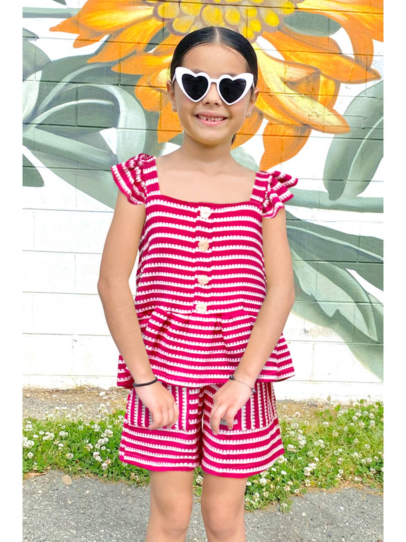 Toddler's 2 pc Striped Short Set: