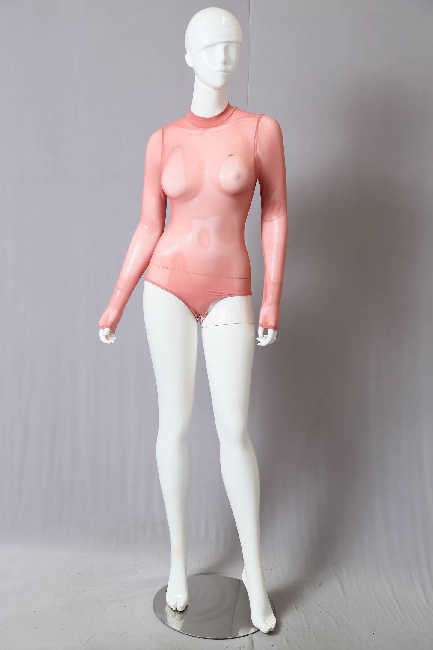 Mesh Mock Neck Bodysuit: