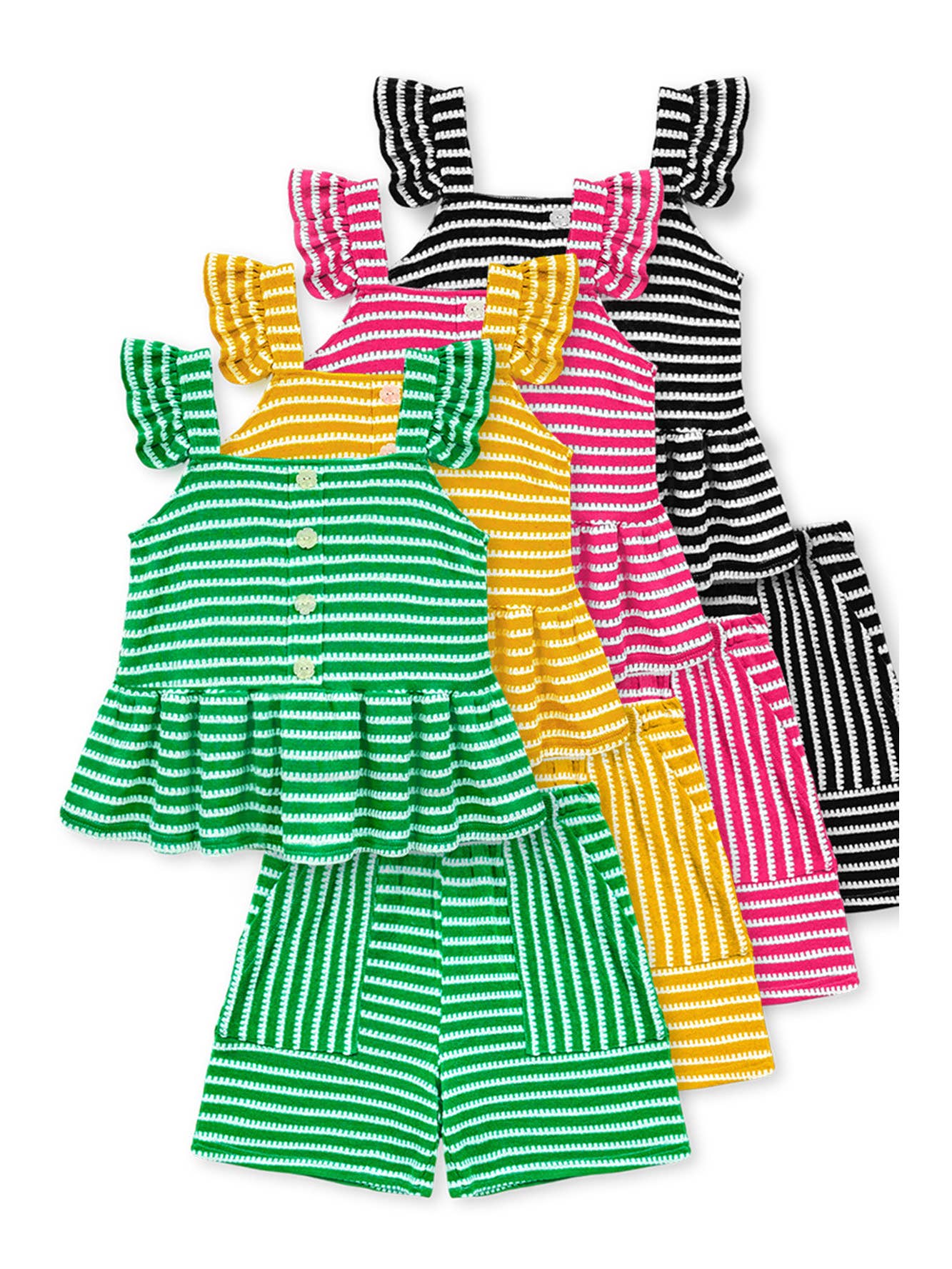 Toddler's 2 pc Striped Short Set: