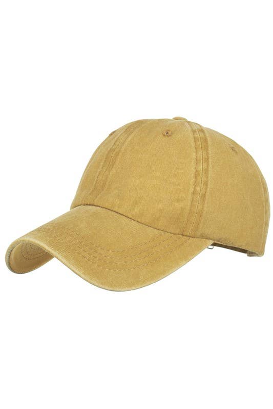 WASHED BRUSHED COTTON VINTAGE BASEBALL CAP GRAY