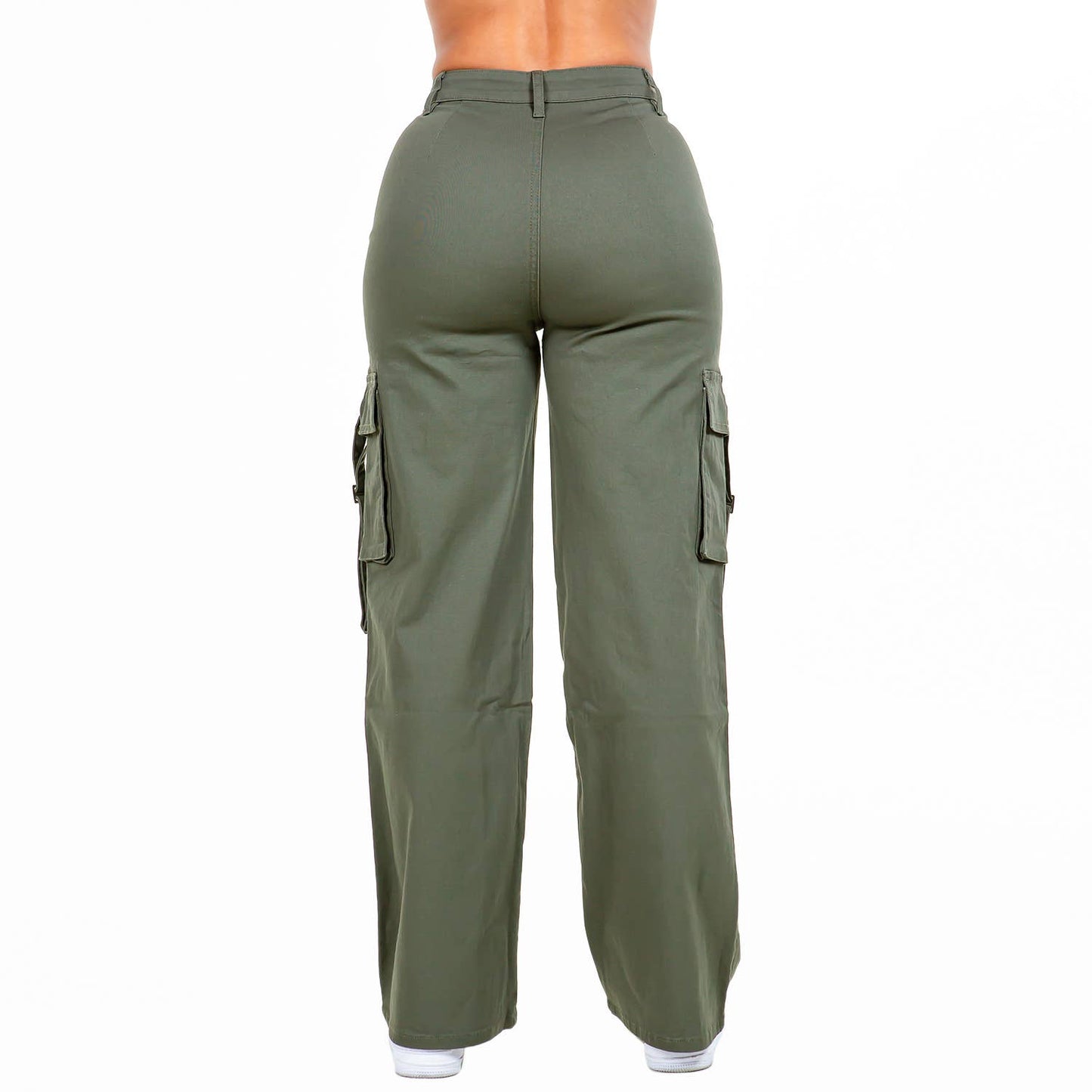 WIDE LEG PANTS OLIVE