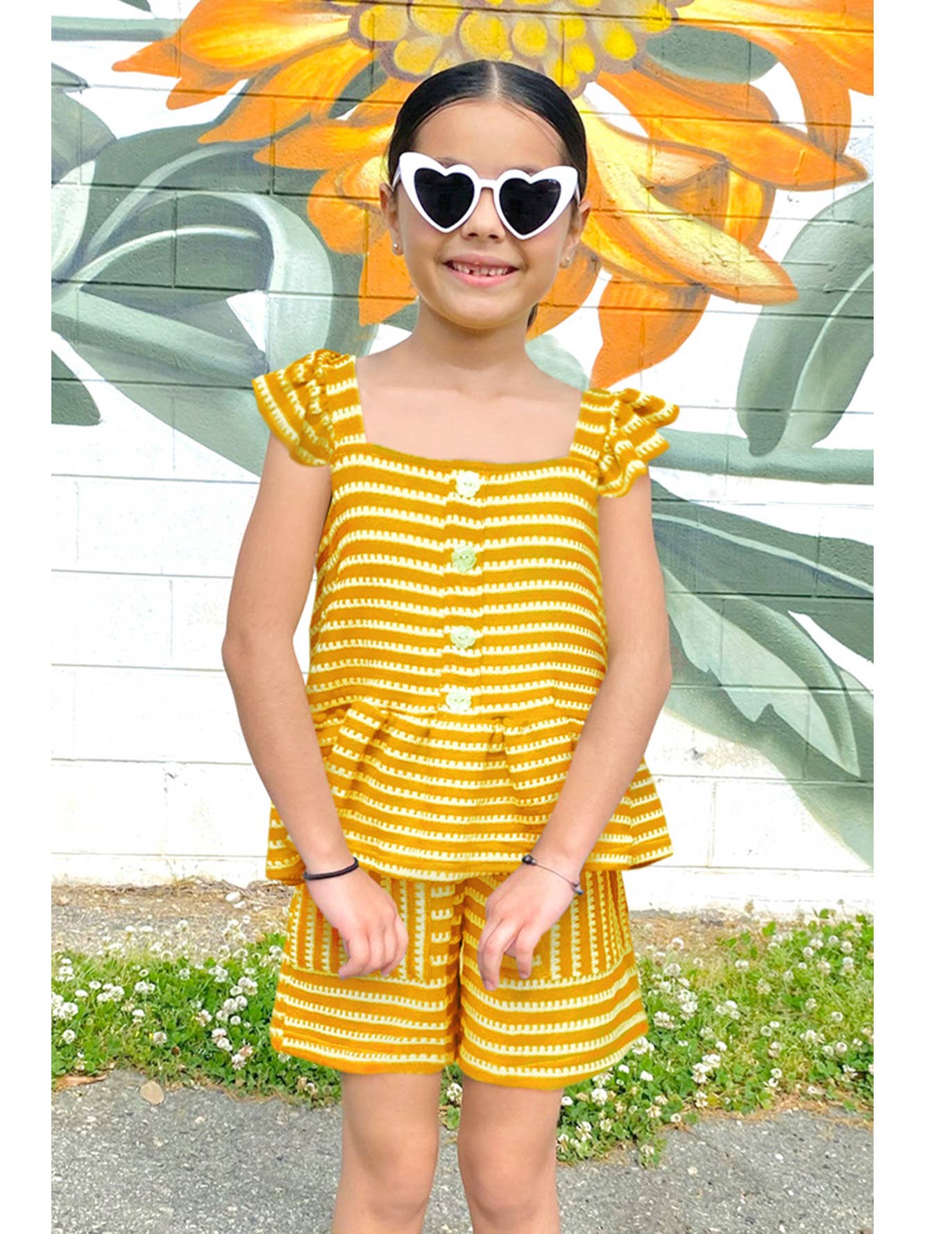 Toddler's 2 pc Striped Short Set: