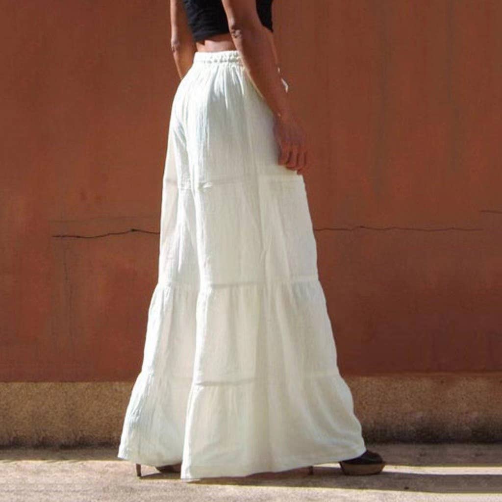 WHITE WIDE LEG PANTS
