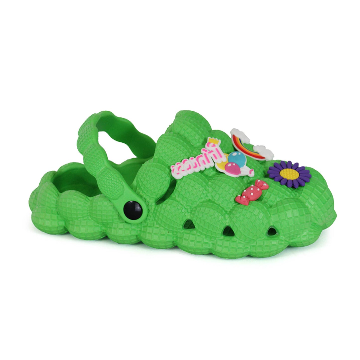 Girls Bubble spa slippers with Badges sandals: White