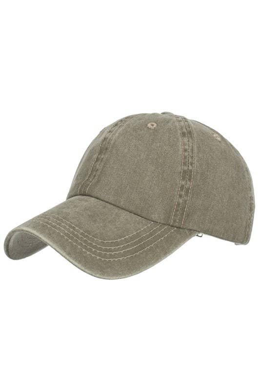 WASHED BRUSHED COTTON VINTAGE BASEBALL: BLACK / (OS)