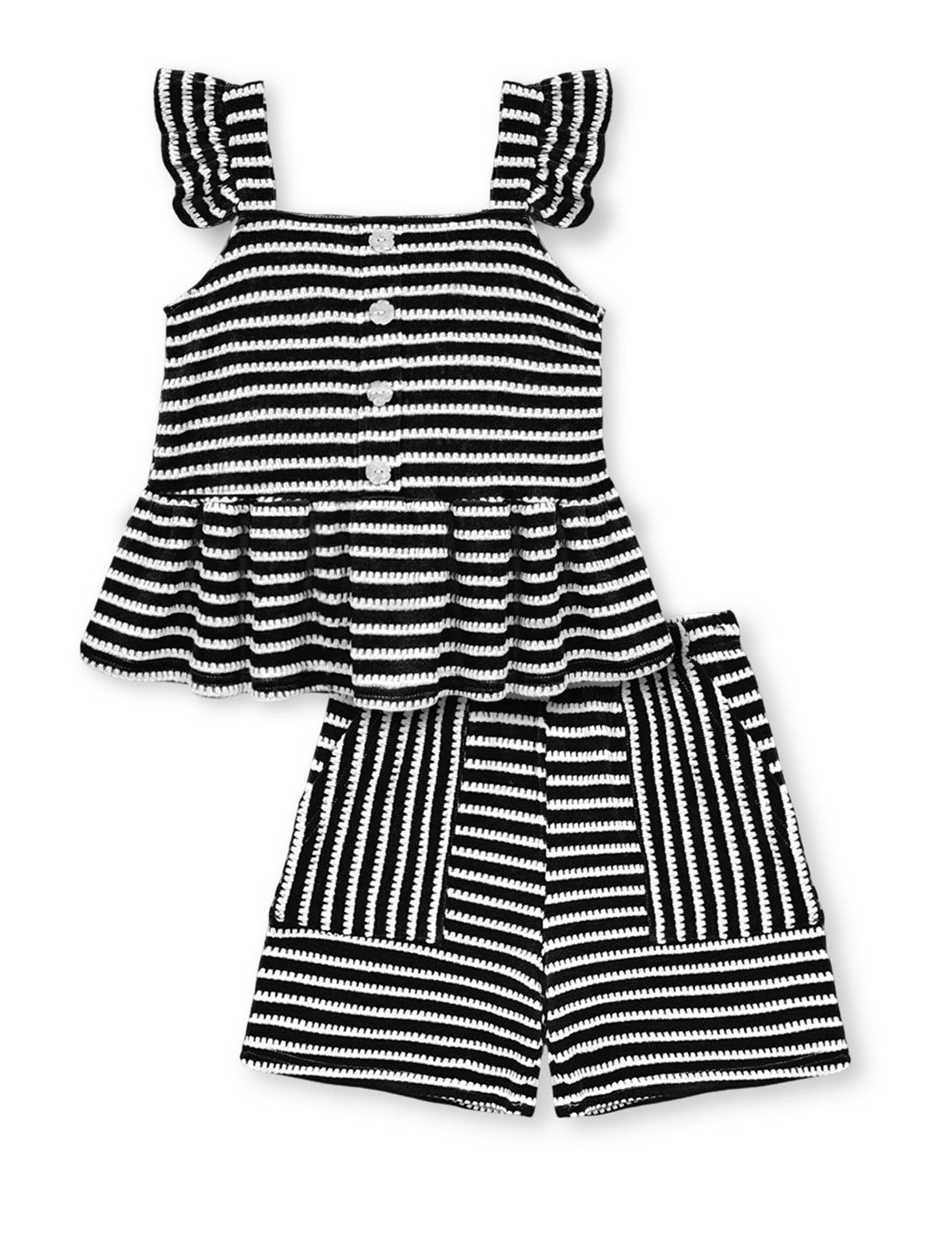 Toddler's 2 pc Striped Short Set: