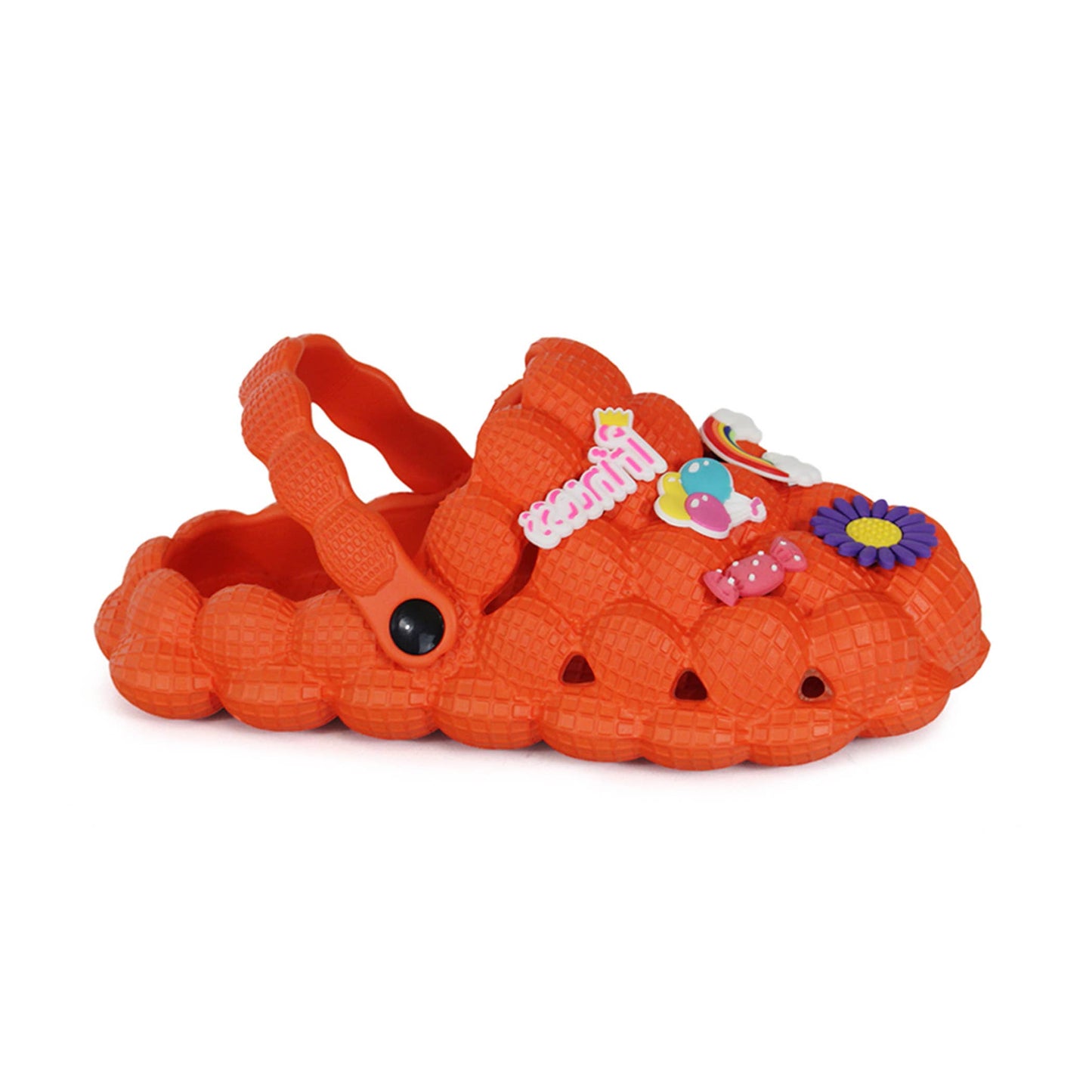 Girls Bubble spa slippers with Badges sandals: White