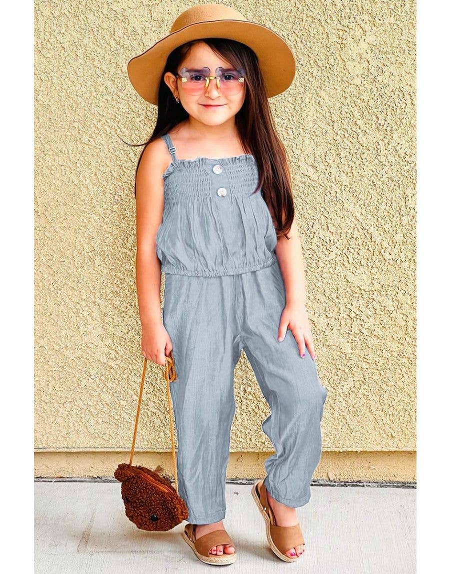 Toddler's 2pc Denim Chambray Pant Set: Blue Denim