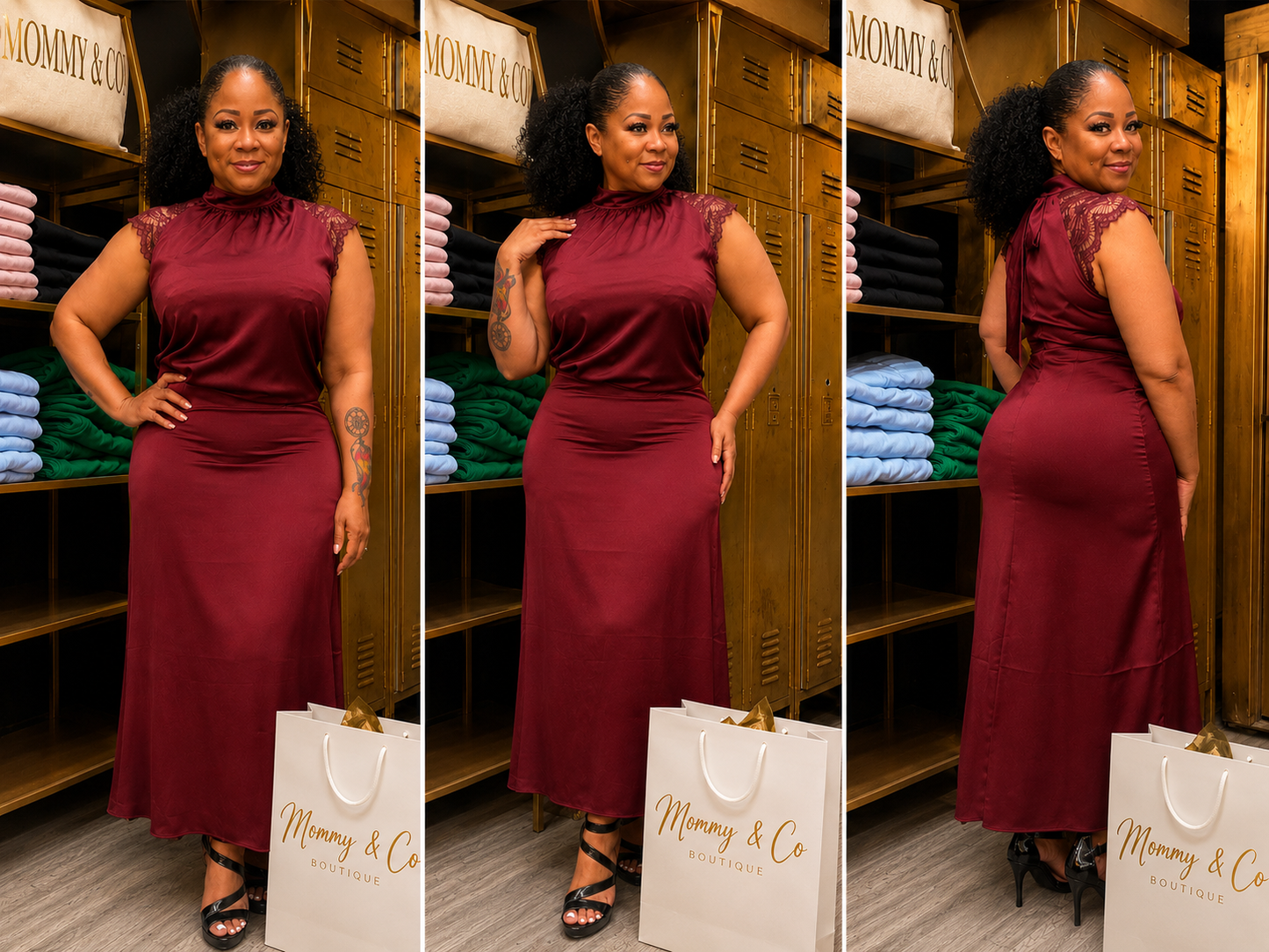 Burgundy Blouse with Tie