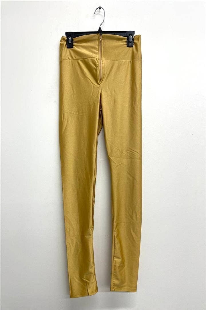 High Waist Zipper Leggings Dark Colors: RED