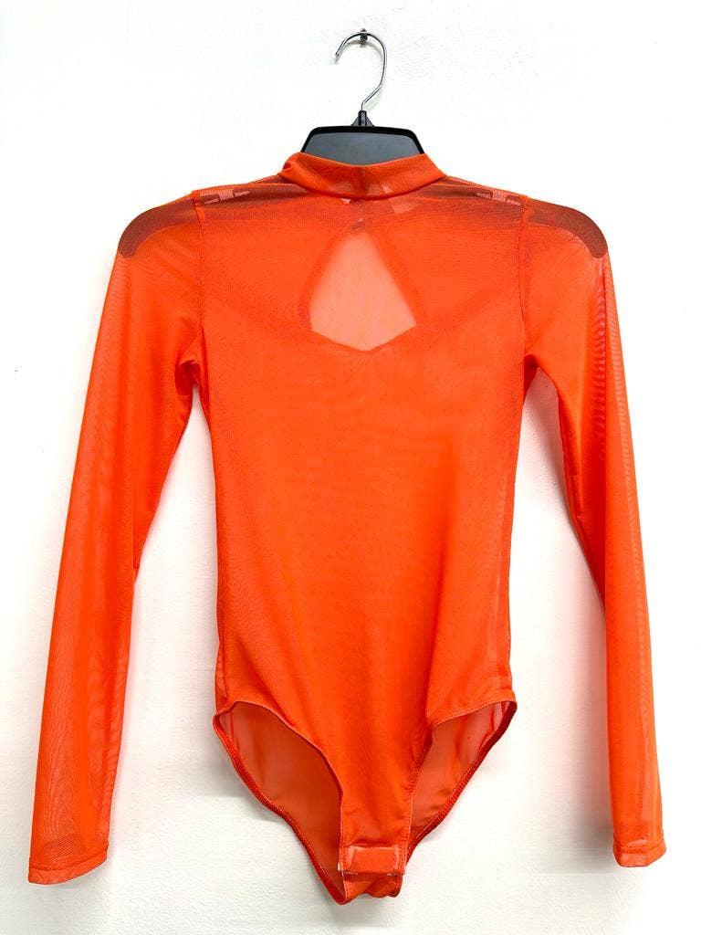 Mesh Mock Neck Bodysuit: