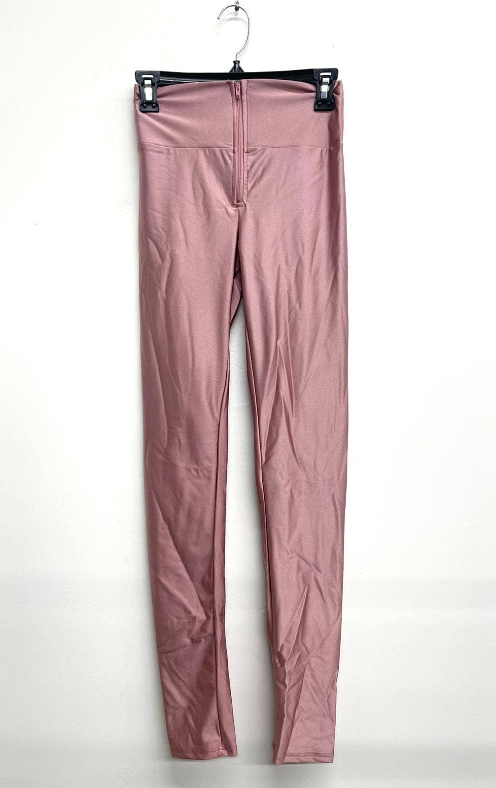 High Waist Zipper Leggings Dark Colors: RED