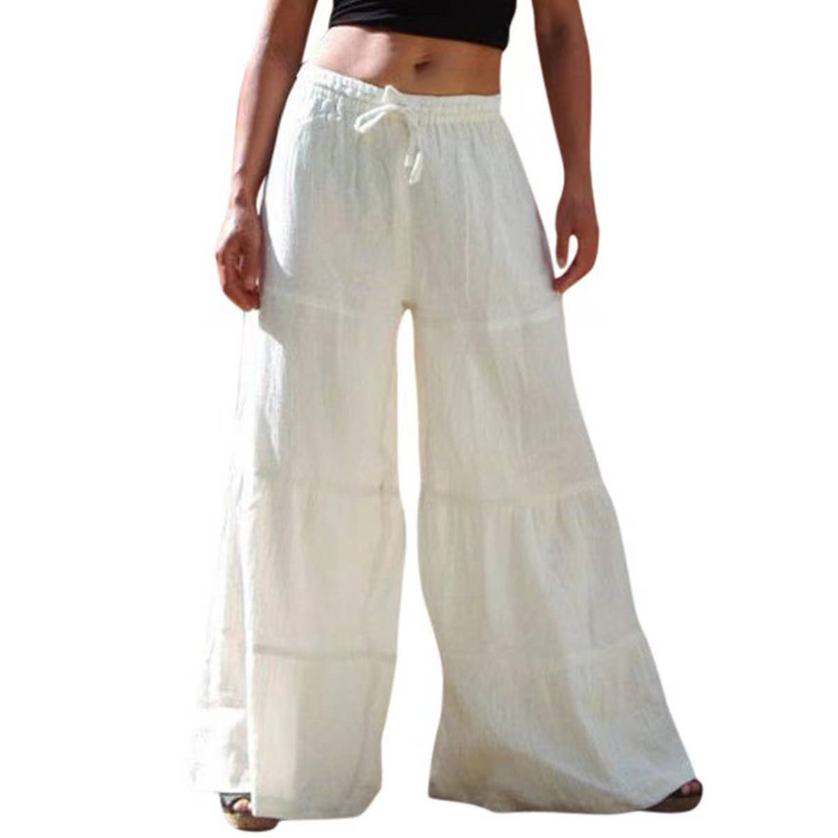 WHITE WIDE LEG PANTS