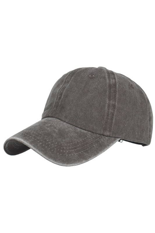 WASHED BRUSHED COTTON VINTAGE BASEBALL: BLACK / (OS)