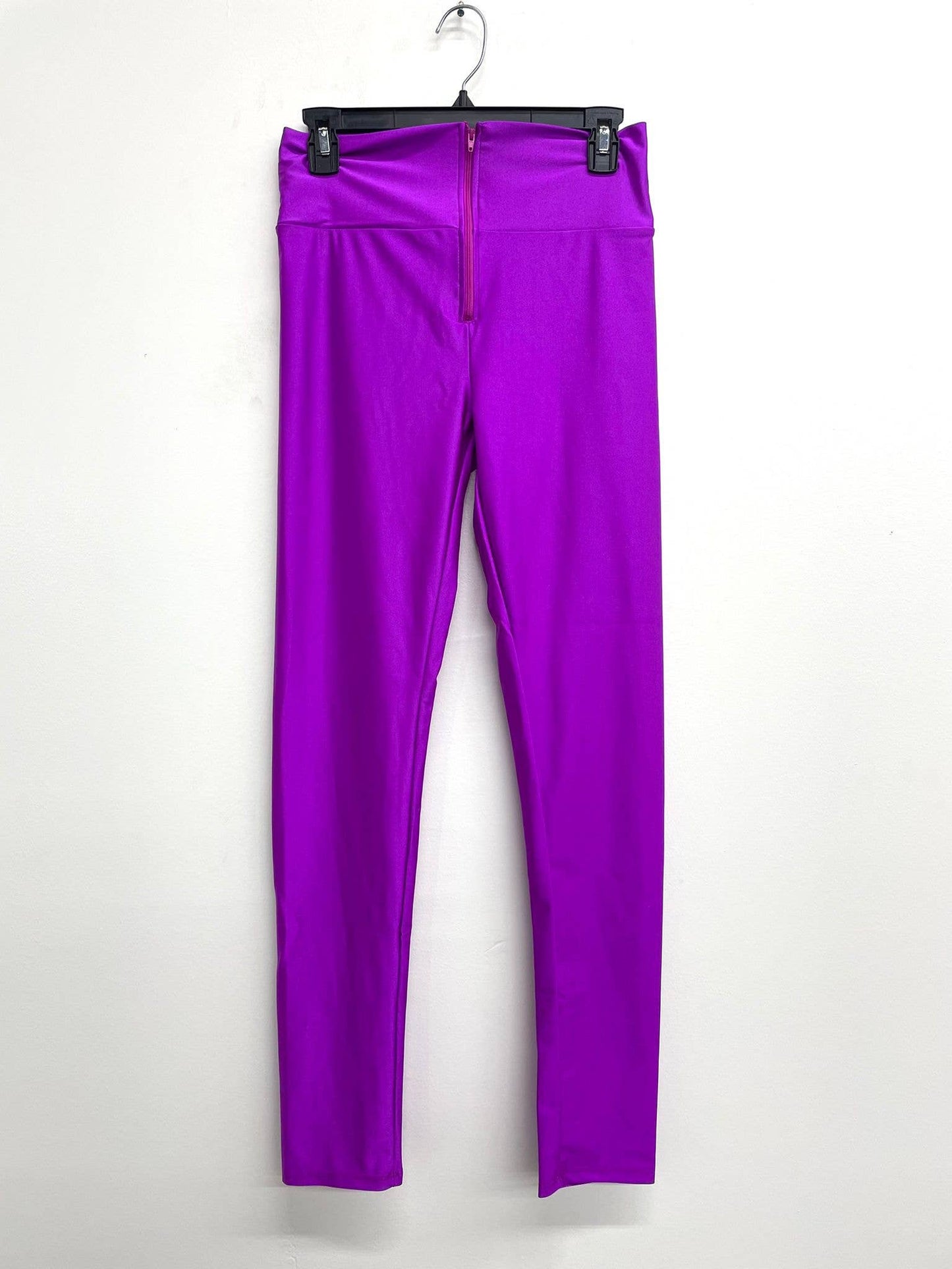 High Waist Zipper Leggings Dark Colors: RED