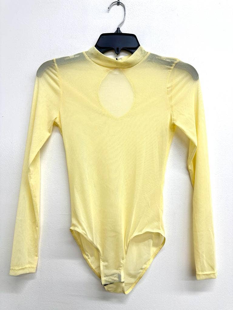 Mesh Mock Neck Bodysuit:
