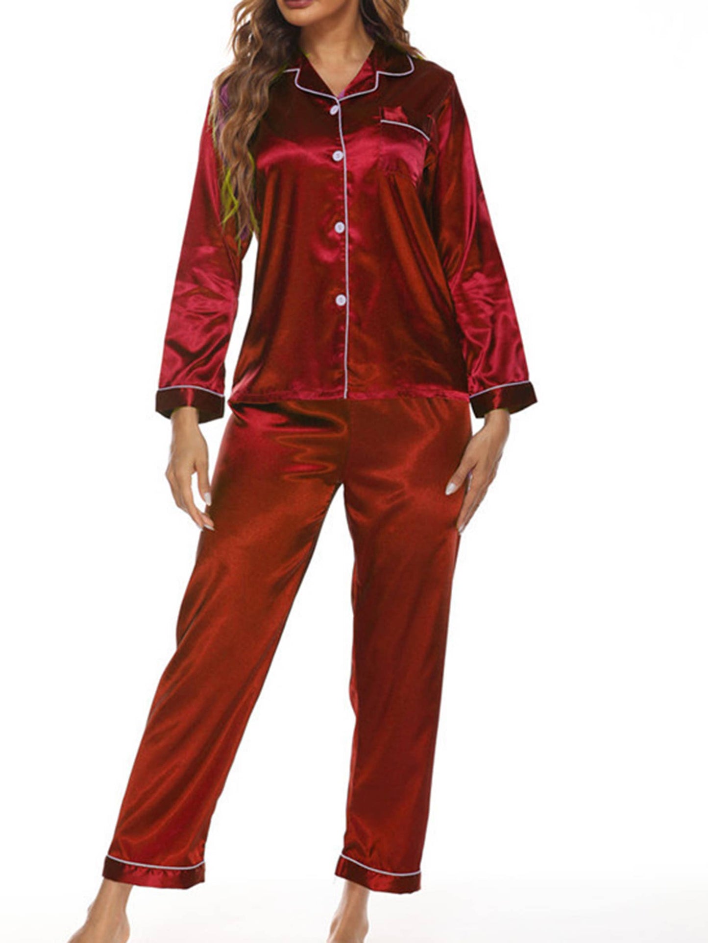 Button Up Pajamas for Women Long Sleeve Soft Set:Champagne
