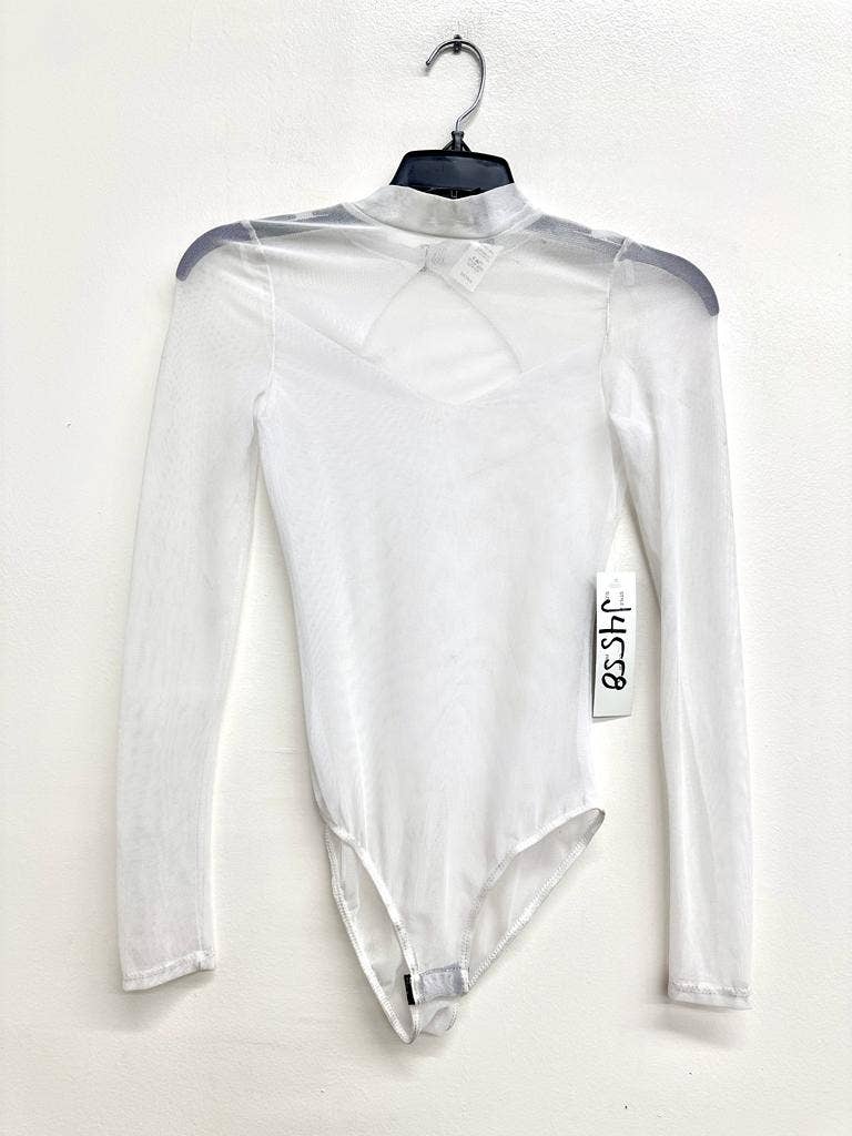 Mesh Mock Neck Bodysuit: