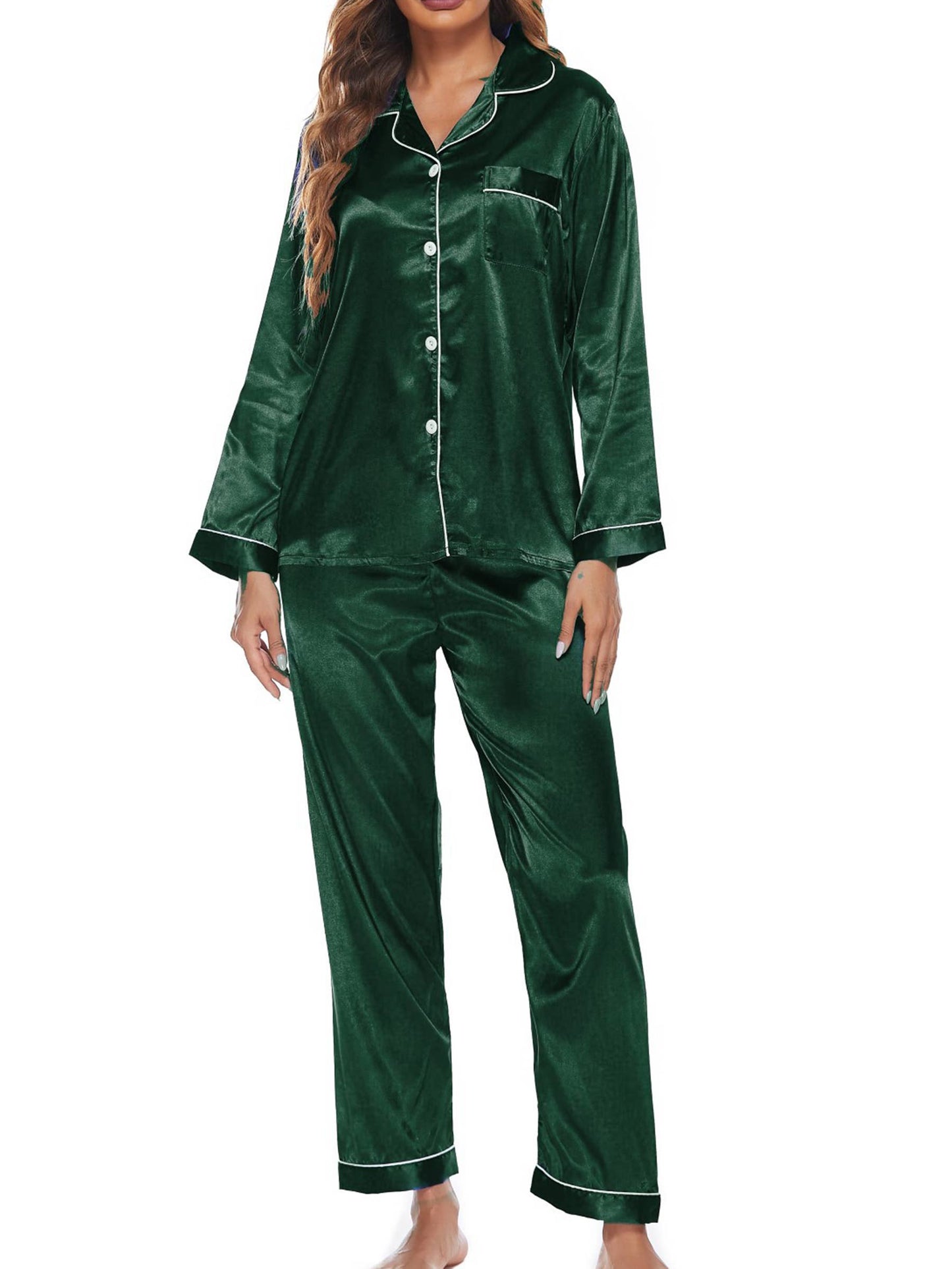 Button Up Pajamas for Women Long Sleeve Soft Set:Champagne