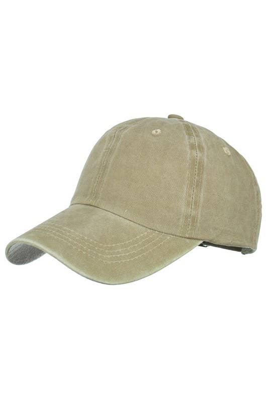 WASHED BRUSHED COTTON VINTAGE BASEBALL CAP GRAY