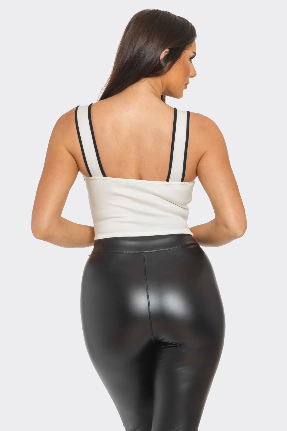 Front Oversized Bow Cut Out Detail Crop Top: Peach-Black