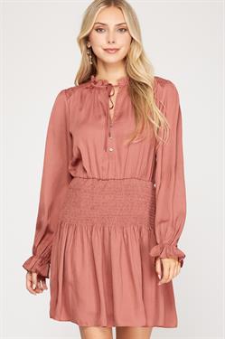 Long Sleeve Mock Neck Dress
