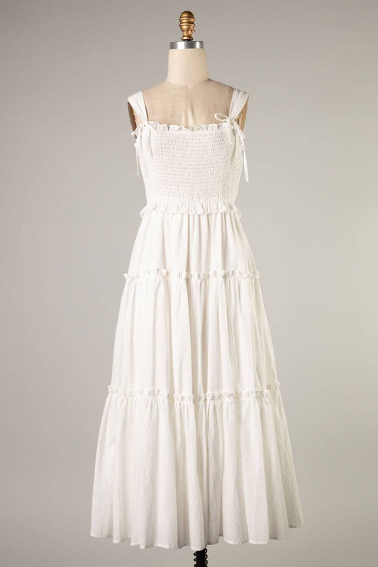 - SPAGHETTI STRAP SOLID DRESS