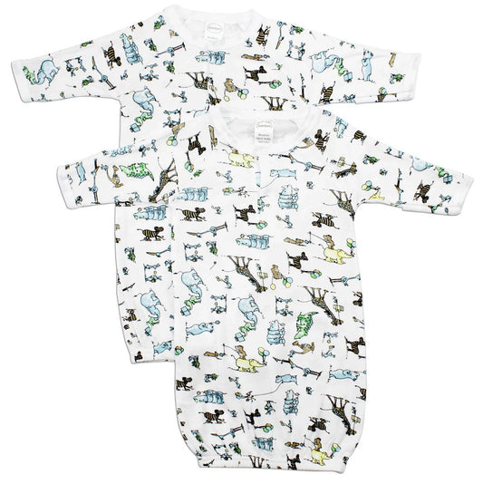 Bambini Infant Wear inc. - 2 Pack - Bambini Boys Print Infant Gowns - Crocodile Print