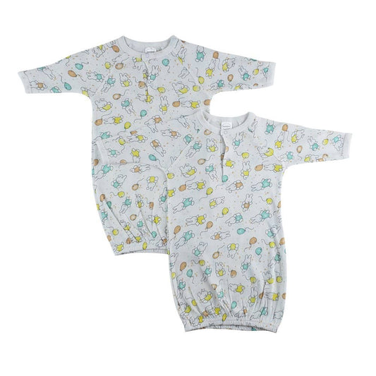 Bambini Infant Wear inc. - 2 Pack - Bambini Boys Print Infant Gowns - Bunny Print