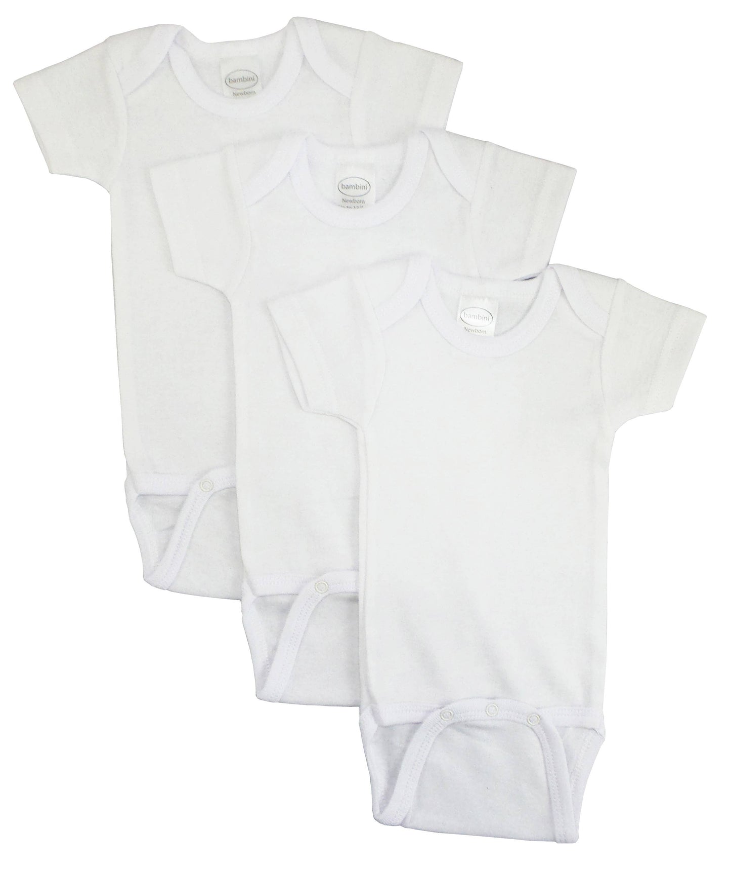 Bambini Infant Wear inc. - Bambini White Short Sleeve One Piece 3 Pack