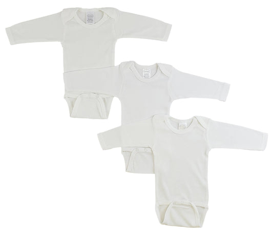 Bambini Infant Wear inc. - Bambini Long Sleeve White Onezie - 3 Pack